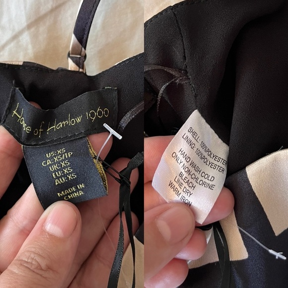 NWT House of Harlow 1960 Printed Tie-Strap Crop Top XS - Picture 10 of 11